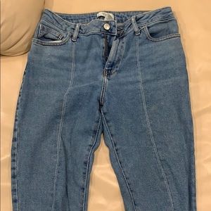 Blue wash mid rise jeans